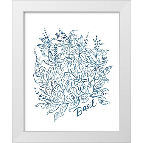 Summer Herb Garden Sketches I White Modern Wood Framed Art Print by Marr, Laura