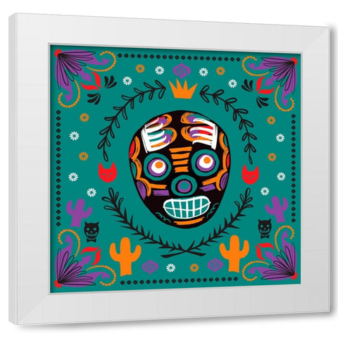 Lucha Libre II White Modern Wood Framed Art Print by Marr, Laura