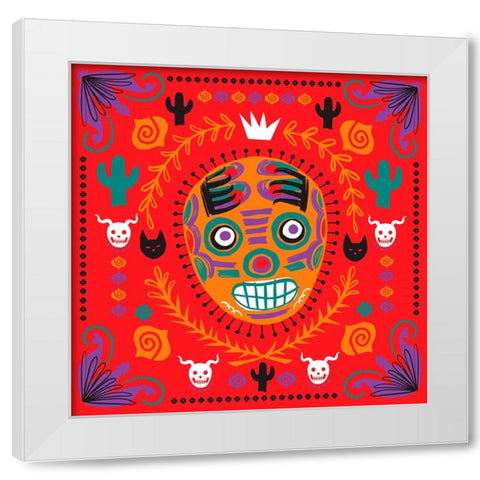 Lucha Libre IV White Modern Wood Framed Art Print by Marr, Laura