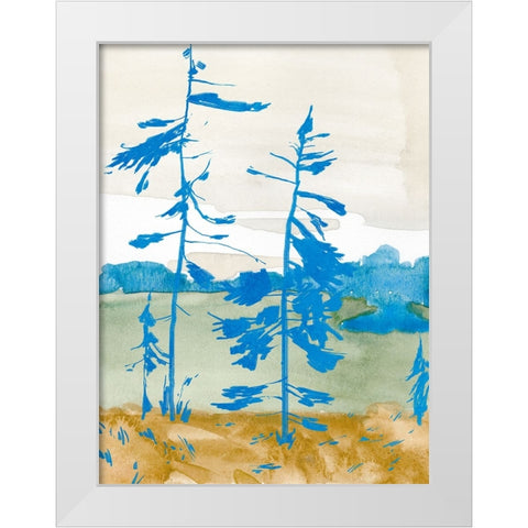 Cerulean Spruce I White Modern Wood Framed Art Print by Green, Jacob