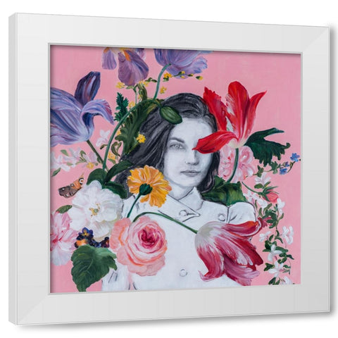 Portraits in Bloom II White Modern Wood Framed Art Print by Iafrate, Sandra