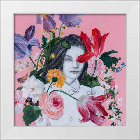 Portraits in Bloom II White Modern Wood Framed Art Print by Iafrate, Sandra