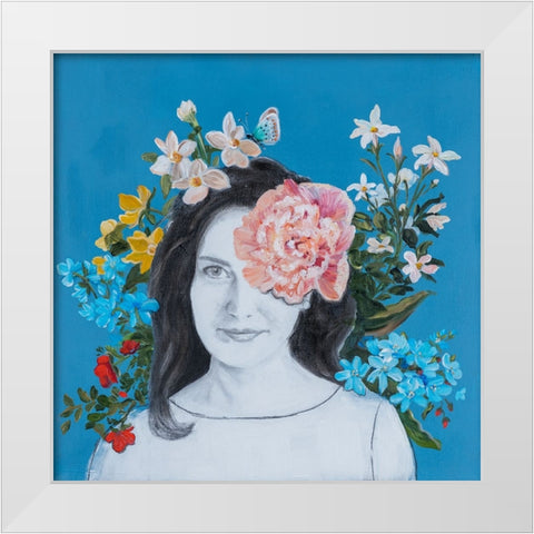 Portraits in Bloom III White Modern Wood Framed Art Print by Iafrate, Sandra
