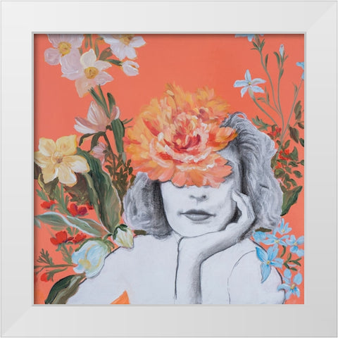 Portraits in Bloom IV White Modern Wood Framed Art Print by Iafrate, Sandra