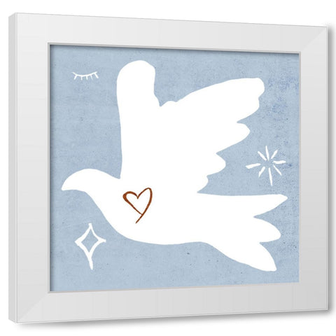 White Dove I White Modern Wood Framed Art Print by Wang, Melissa