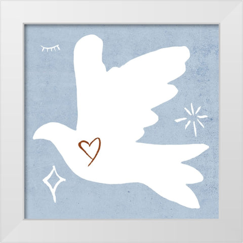 White Dove I White Modern Wood Framed Art Print by Wang, Melissa