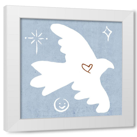 White Dove II White Modern Wood Framed Art Print by Wang, Melissa