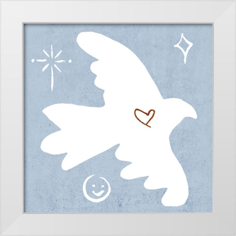 White Dove II White Modern Wood Framed Art Print by Wang, Melissa