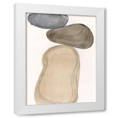 River Rocks Contour I White Modern Wood Framed Art Print by Marr, Laura