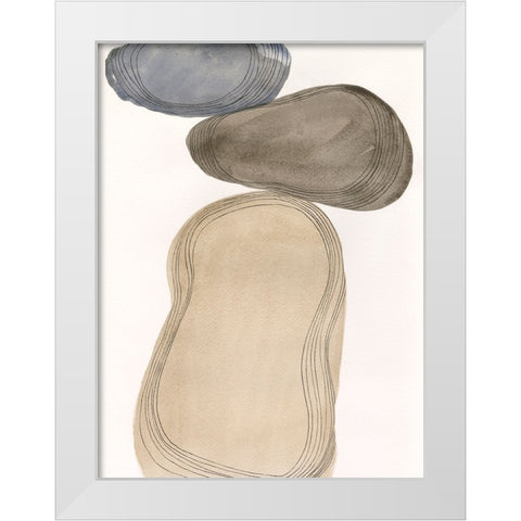 River Rocks Contour I White Modern Wood Framed Art Print by Marr, Laura