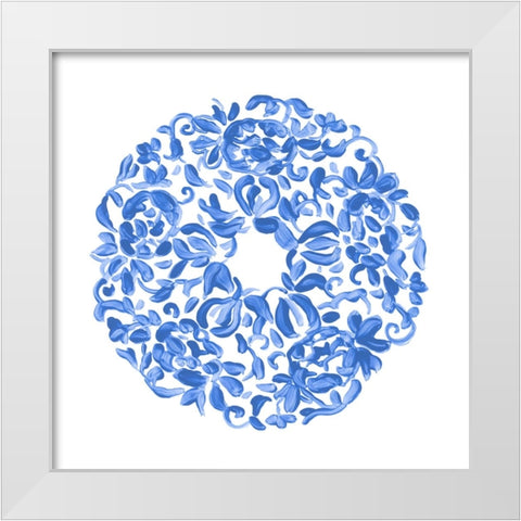 Porcelain Medallion III White Modern Wood Framed Art Print by Vess, June Erica