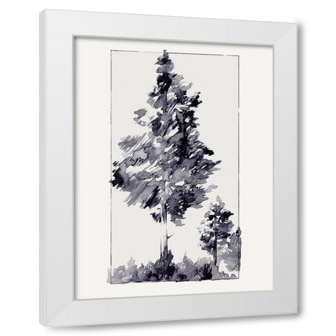 Inky Evergreen I White Modern Wood Framed Art Print by Green, Jacob