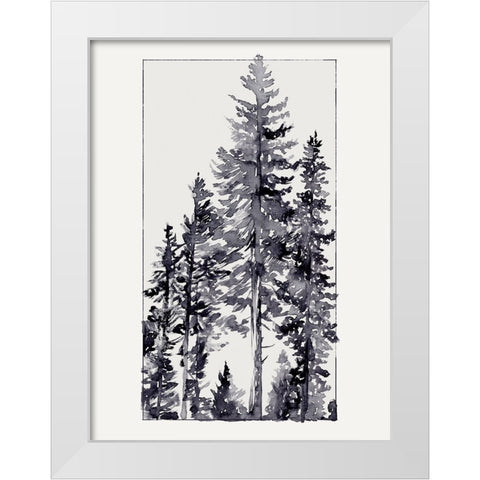 Inky Evergreen II White Modern Wood Framed Art Print by Green, Jacob