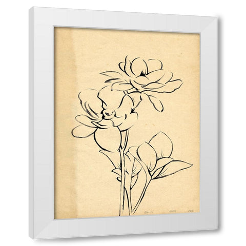 Magnolia Sketch II White Modern Wood Framed Art Print by Green, Jacob