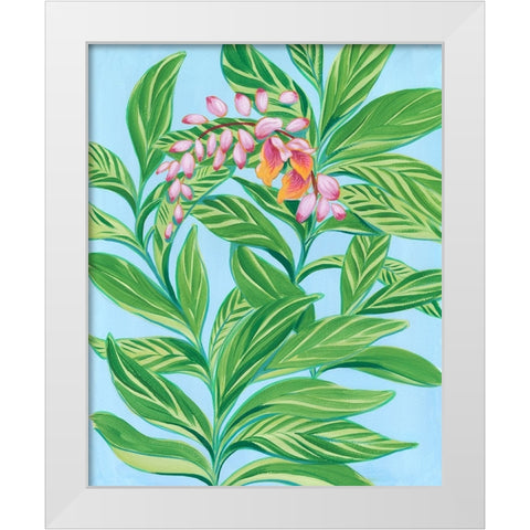Tropical Shell Ginger I White Modern Wood Framed Art Print by Marr, Laura