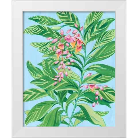 Tropical Shell Ginger II White Modern Wood Framed Art Print by Marr, Laura