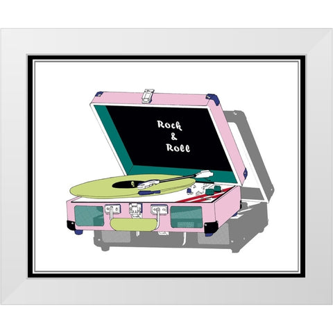 Record Shop I White Modern Wood Framed Art Print by Wang, Melissa