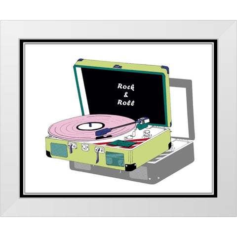 Record Shop II White Modern Wood Framed Art Print by Wang, Melissa