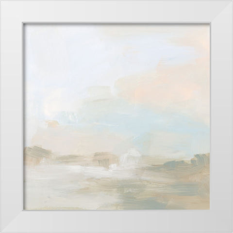 Cream Vista II White Modern Wood Framed Art Print by Vess, June Erica