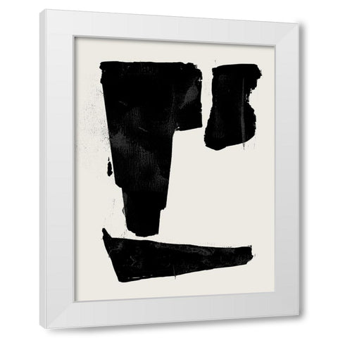 Triple Block Print I White Modern Wood Framed Art Print by Green, Jacob