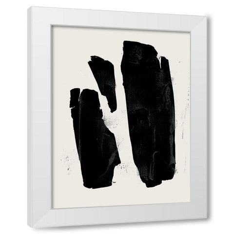 Triple Block Print II White Modern Wood Framed Art Print by Green, Jacob