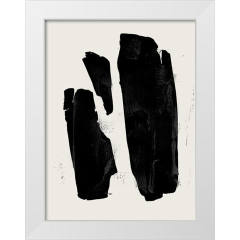 Triple Block Print II White Modern Wood Framed Art Print by Green, Jacob