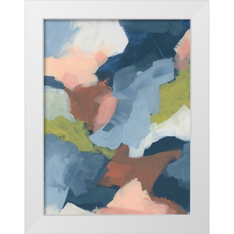 Soft Indigo Atmosphere II White Modern Wood Framed Art Print by Vess, June Erica