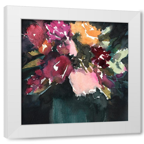 Bouquet Noir I White Modern Wood Framed Art Print by Warren, Annie