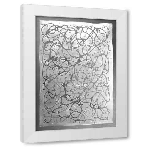 Graffiti in Silver  I White Modern Wood Framed Art Print by Lam, Vanna