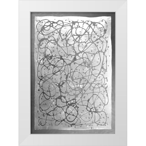 Graffiti in Silver  I White Modern Wood Framed Art Print by Lam, Vanna