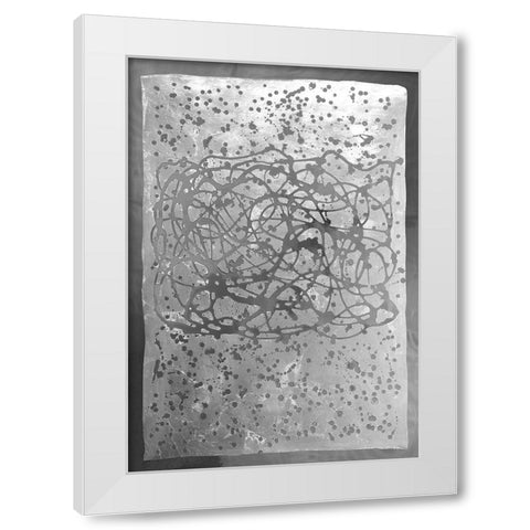 Graffiti in Silver  II White Modern Wood Framed Art Print by Lam, Vanna