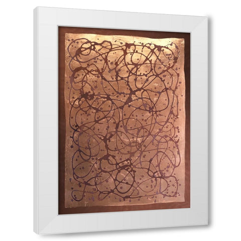 Graffiti in Copper I White Modern Wood Framed Art Print by Lam, Vanna