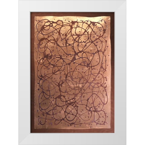 Graffiti in Copper I White Modern Wood Framed Art Print by Lam, Vanna