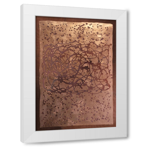 Graffiti in Copper II White Modern Wood Framed Art Print by Lam, Vanna