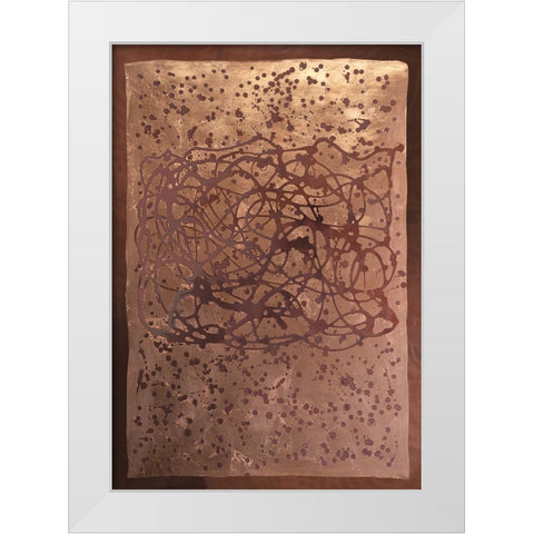 Graffiti in Copper II White Modern Wood Framed Art Print by Lam, Vanna