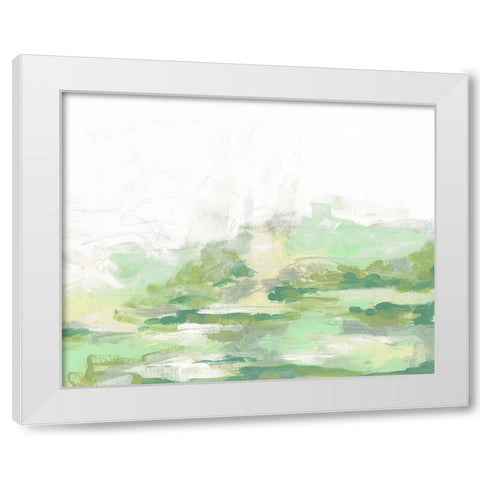 Green Mist Vista II White Modern Wood Framed Art Print by Vess, June Erica