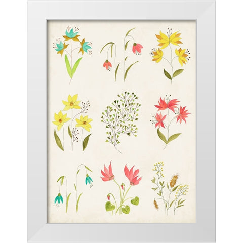 Floral Gatherings Grid White Modern Wood Framed Art Print by Legner, Gayle Martin