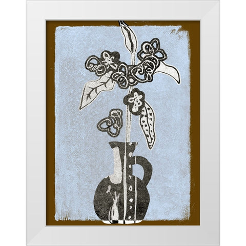 Graphic Flowers in Vase I White Modern Wood Framed Art Print by Wang, Melissa