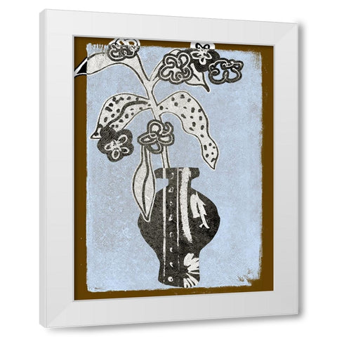 Graphic Flowers in Vase II White Modern Wood Framed Art Print by Wang, Melissa