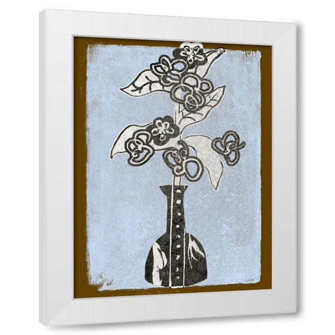 Graphic Flowers in Vase III White Modern Wood Framed Art Print by Wang, Melissa