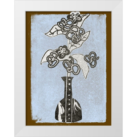 Graphic Flowers in Vase III White Modern Wood Framed Art Print by Wang, Melissa