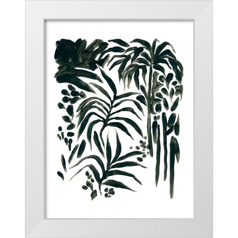 Ink Jungle I White Modern Wood Framed Art Print by Vess, June Erica