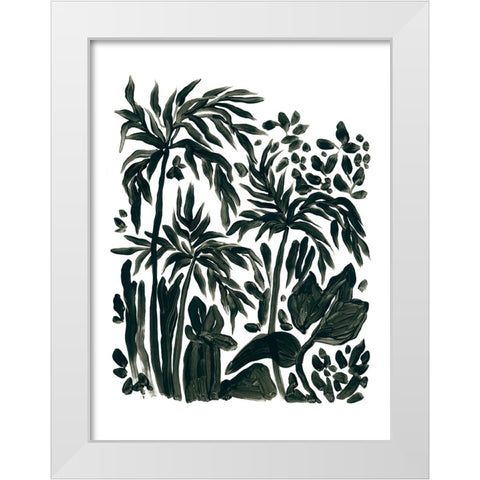 Ink Jungle III White Modern Wood Framed Art Print by Vess, June Erica