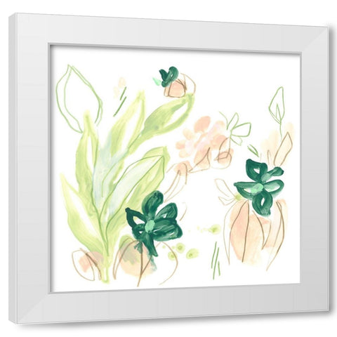 Tropical Inspiration II White Modern Wood Framed Art Print by Vess, June Erica