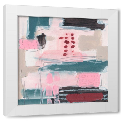 Pink Fantasia V White Modern Wood Framed Art Print by Wang, Melissa