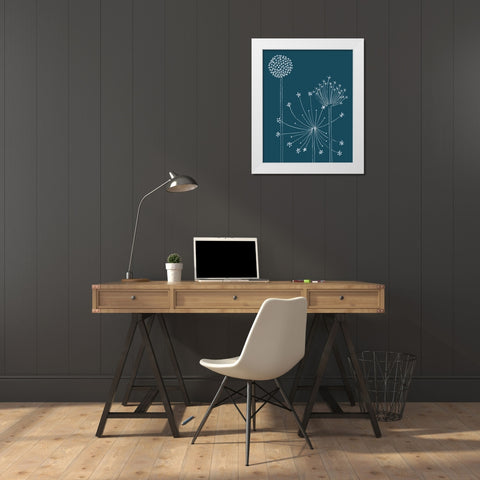 Graphic Alliums I White Modern Wood Framed Art Print by Longley, Alicia