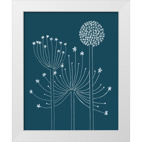 Graphic Alliums II White Modern Wood Framed Art Print by Longley, Alicia