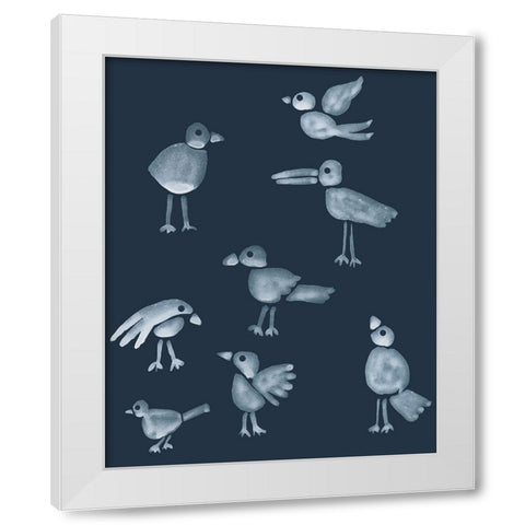 Flock I White Modern Wood Framed Art Print by Longley, Alicia