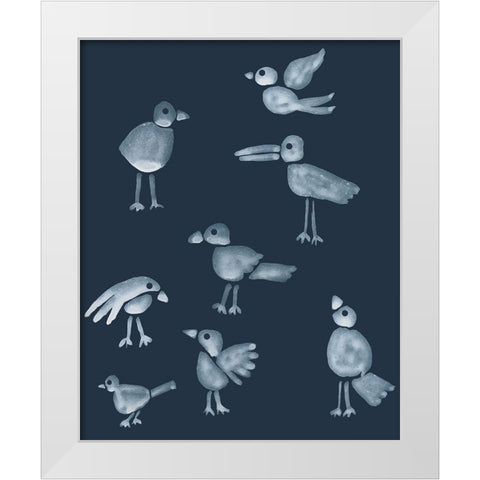 Flock I White Modern Wood Framed Art Print by Longley, Alicia