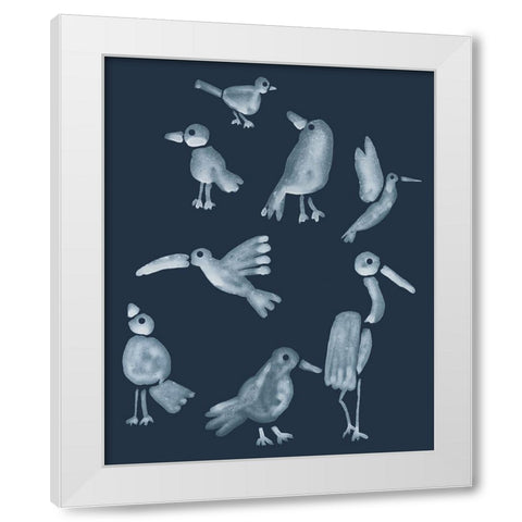 Flock II White Modern Wood Framed Art Print by Longley, Alicia
